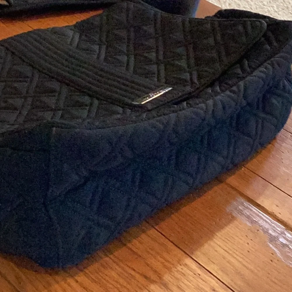 Vera Bradley Black Quilted Messenger Bag, laptop bag